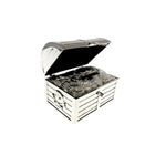 Spaarpot metaal zilver 6x6x9.5 cm