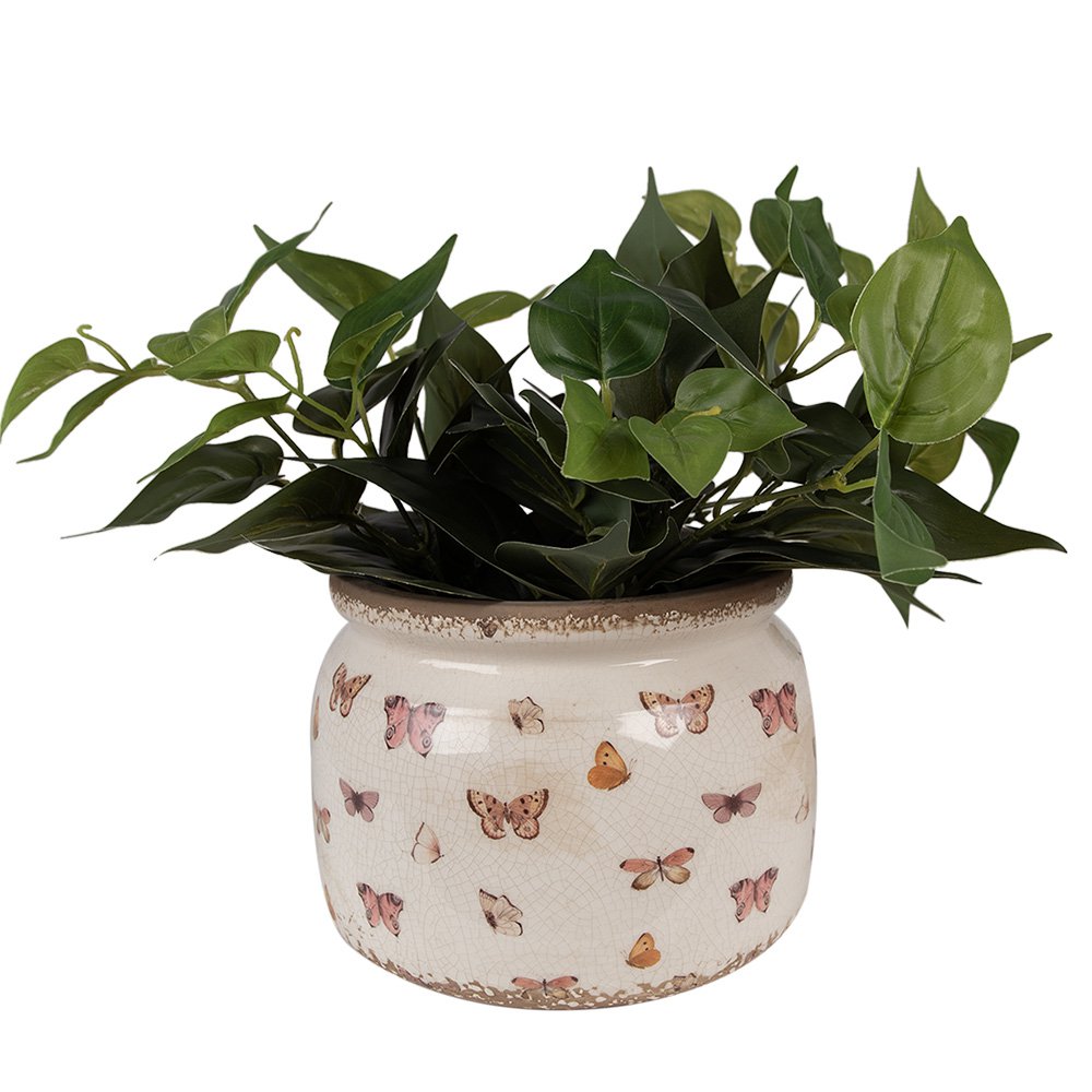 Bloempot Ø 20x15 cm keramiek beige roze