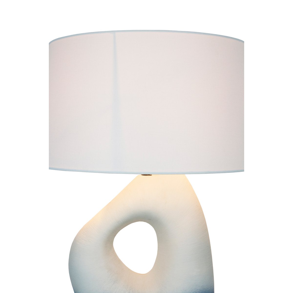 Tafellamp keramiek linnen blauw wit 69 cm