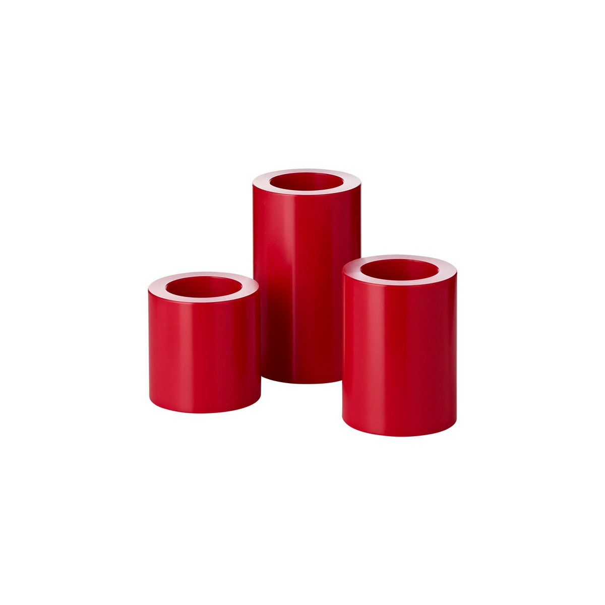 Theelichthouder set 3 stuks rood Ø 6 cm