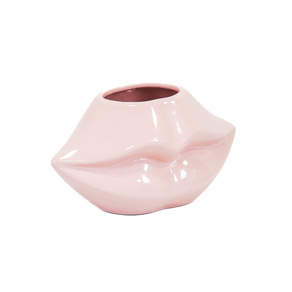 Lippenvaas keramiek lichtroze 21x19x11 cm