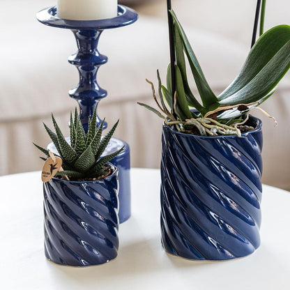 Blue Ceramic Decorative Pot Ø9 cm