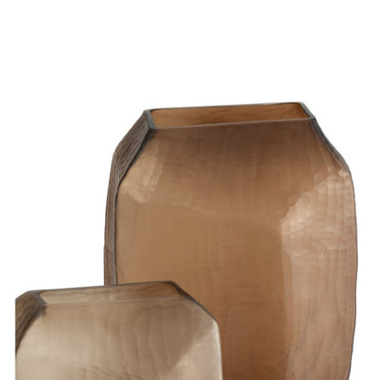 Vaas glas 38 cm chocolade