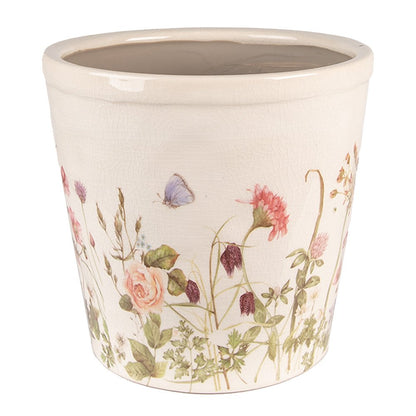 Bloempot Ø 21x19 cm roze beige keramiek