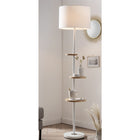 Staande lamp met 3 planken 153 cm wit hout