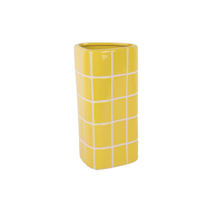 Vaas keramiek 26 cm geel