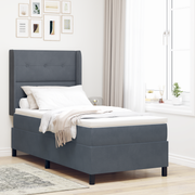 Boxspringbed 80x200 cm donkergrijs fluweel met LED