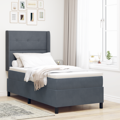 Boxspringbed met matras en LED fluweel donkergrijs 80x200 cm