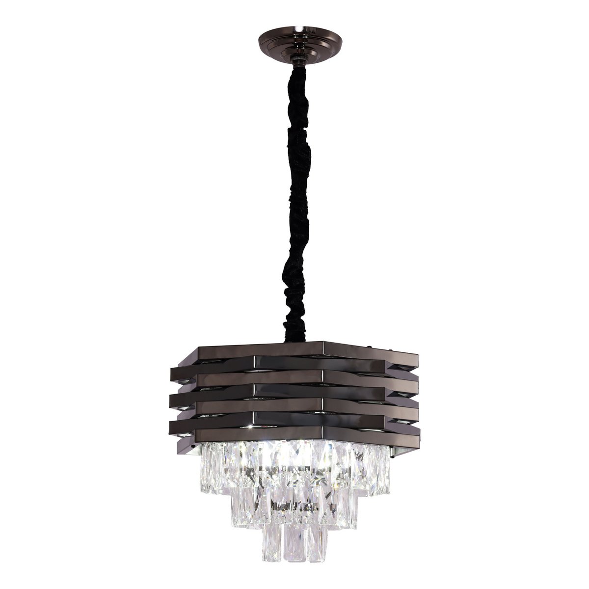 Hanglamp Crystal Black 40 cm metaal kristal
