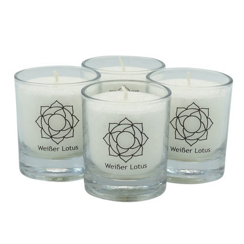 Chakra kaars, Witte lotus, 30110, ca. 6 cm, set van 4, WIT