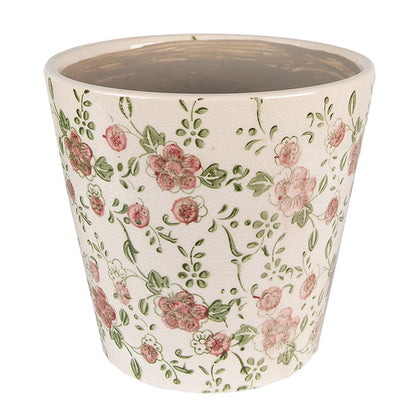 Bloempot Ø 12x10 cm roze beige keramiek