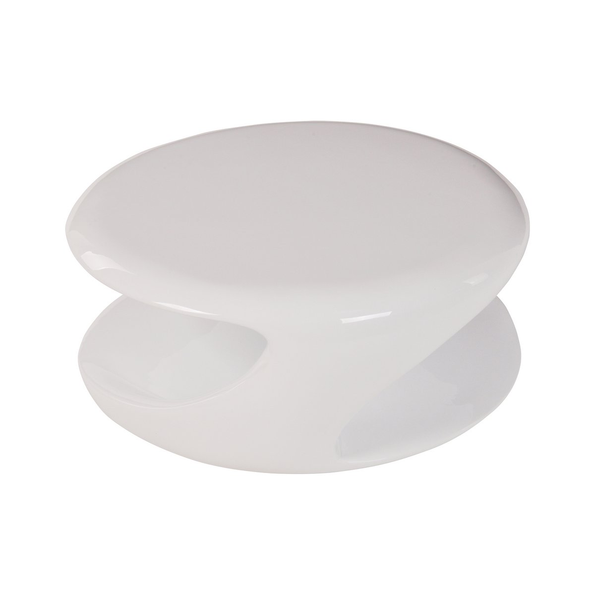 Salontafel rond 80x80x33 cm wit glasvezel