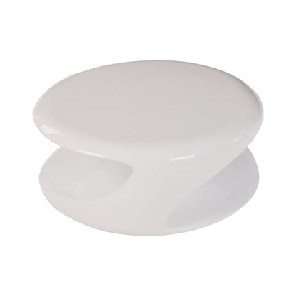 Salontafel rond 80x80x33 cm wit glasvezel