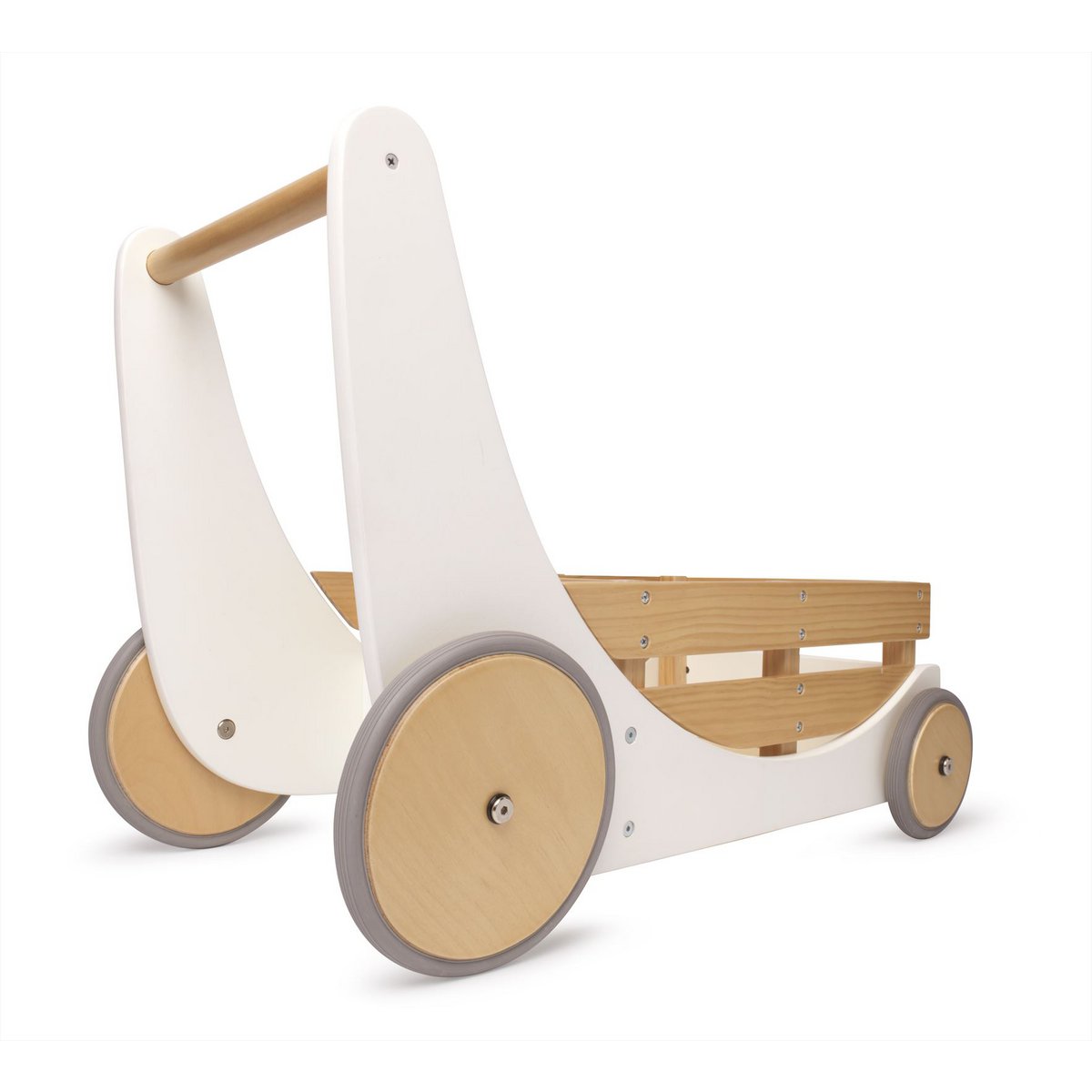 Kinderfeets loopwagen opbergkar wit 45x35x62 cm