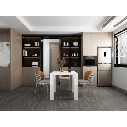 Eettafel 80x80 cm wit MDF hoogglans