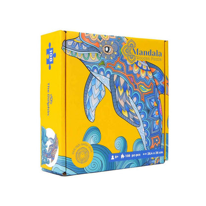 Logica Giochi Wooden Mandala Puzzle Dolphin, 28.4x26 cm