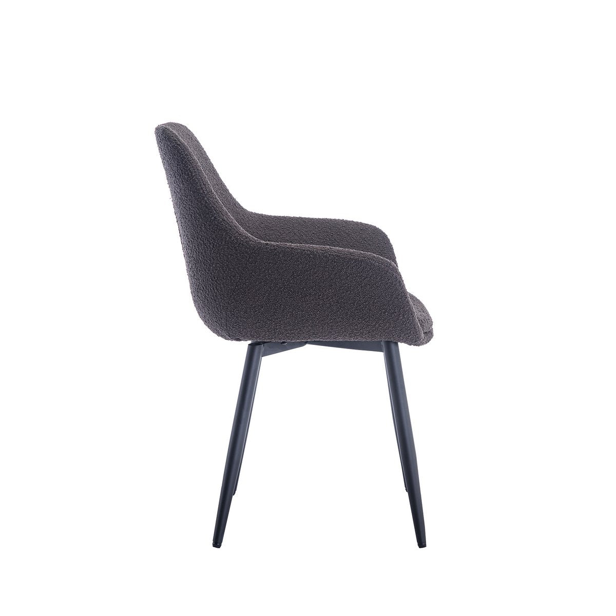 Fauteuil antraciet bouclé set van 2