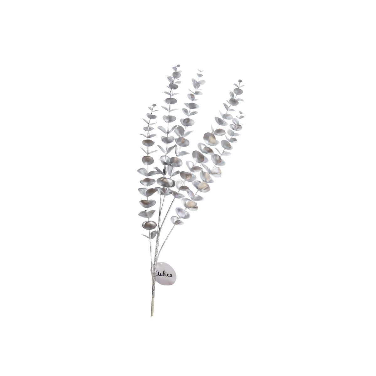 Decoratieve eucalyptus tak 90 cm zilver
