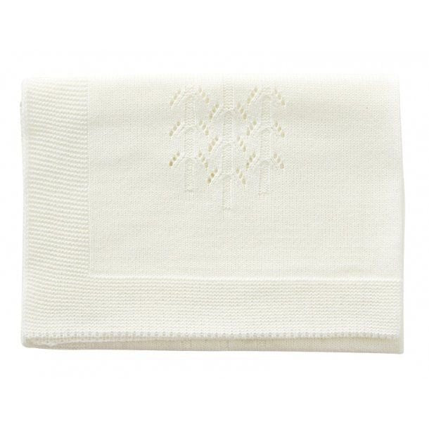 Poppendeken gebreid 60x60 cm creme