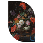 Wanddecoratie stilleven bloemen horloge 40x60 cm Dibond