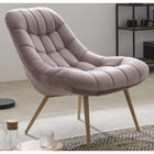 Armchair XXL velvet pink metal wood-look