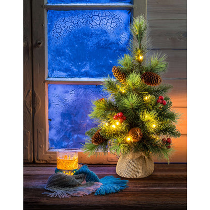 Led kerstboom 45 cm met bessen en dennenappels