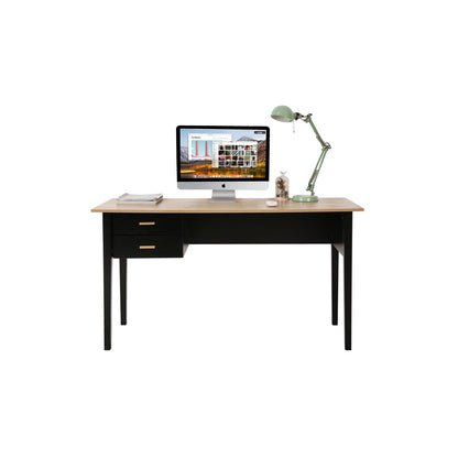 Schrijftafel 140x60x75 cm bruin zwart MDF hout
