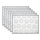 Placemats set van 6 48x33 cm wit grijs katoen