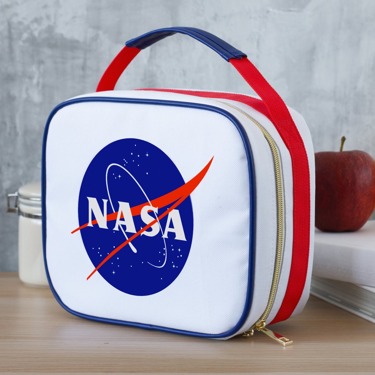 NASA Zipper Lunch Bag - White