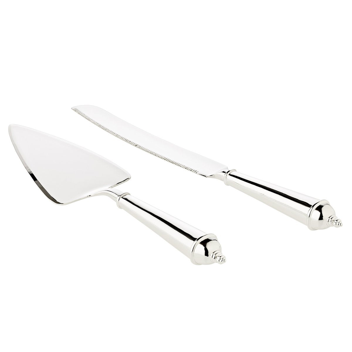 Taartschep en cakemes verzilverd 32 cm