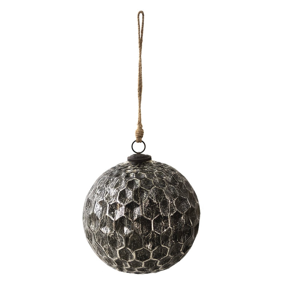 Kerstbal Ø 20 cm zwart glas