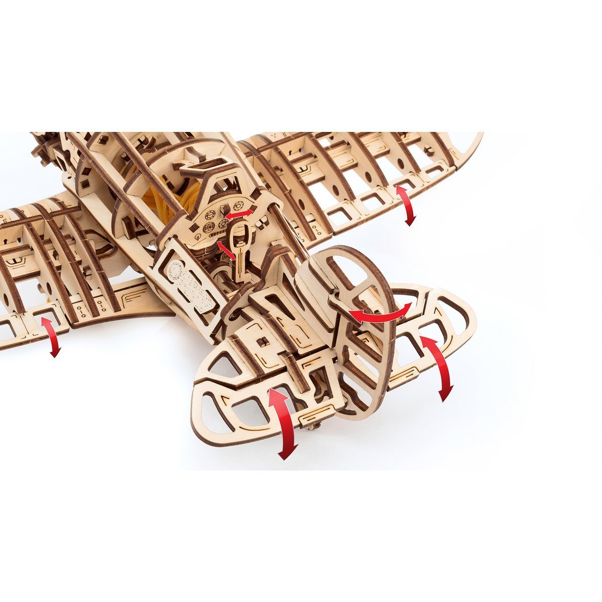 Houten modelbouwpakket vliegtuig 346 onderdelen 42x28,7x15,4 cm