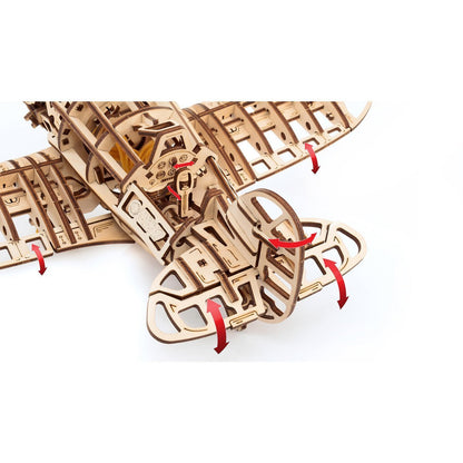 Houten modelbouwpakket vliegtuig 346 onderdelen 42x28,7x15,4 cm