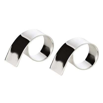 Servetringen set van 2 verzilverd 6x4 cm