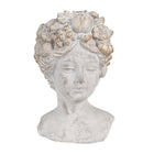 Bloempot vrouw 14x14x22 cm grijs steen