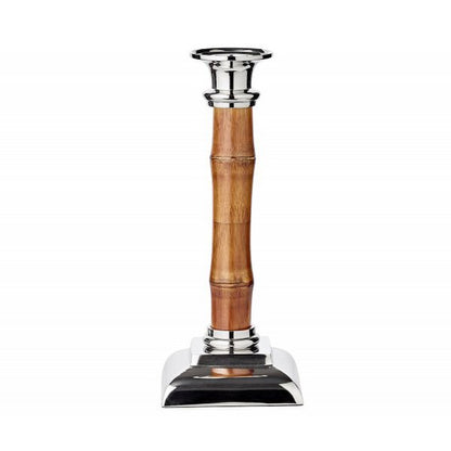 Kandelaar bamboe H 24 cm