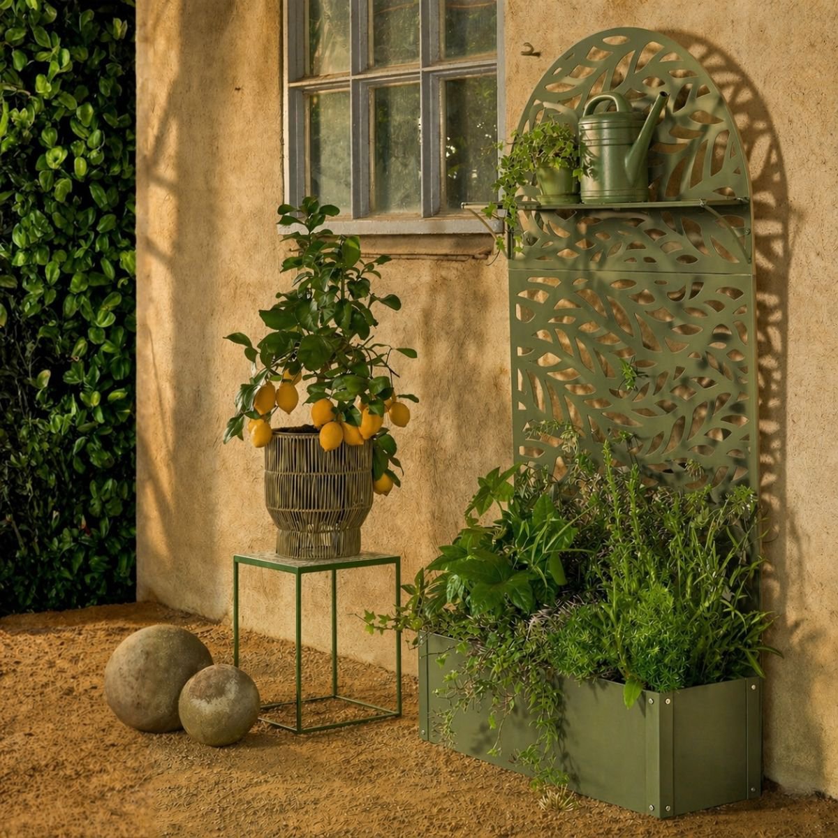 Plantenstandaard 90x33x180 cm groen ijzer