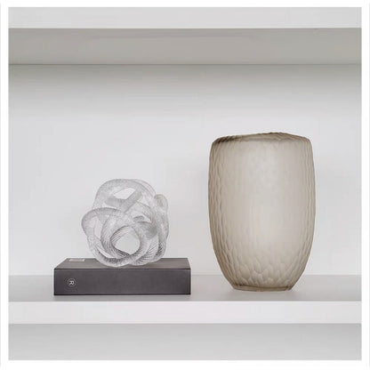 Glazen sculptuur geknoopt Ø10 cm wit