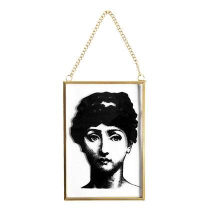 Hanger 10x15 cm metaal goudkleurig zwart