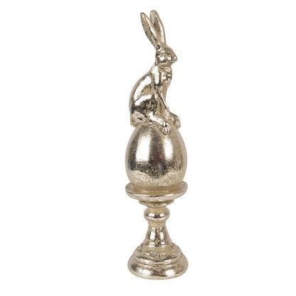 Decoration Figurine Rabbit Ø 6x26 cm Gold-colored Plastic