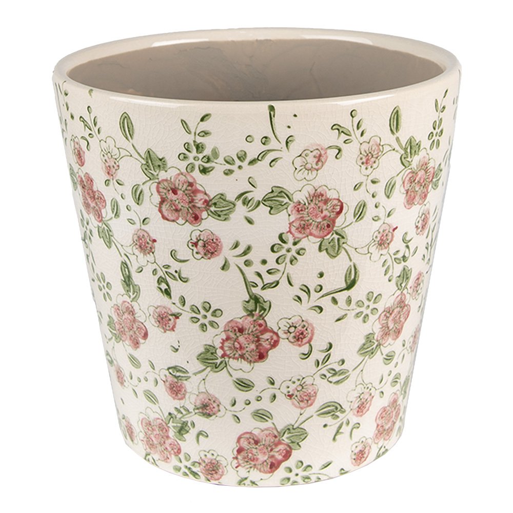 Bloempot Ø 19x18 cm roze beige keramiek