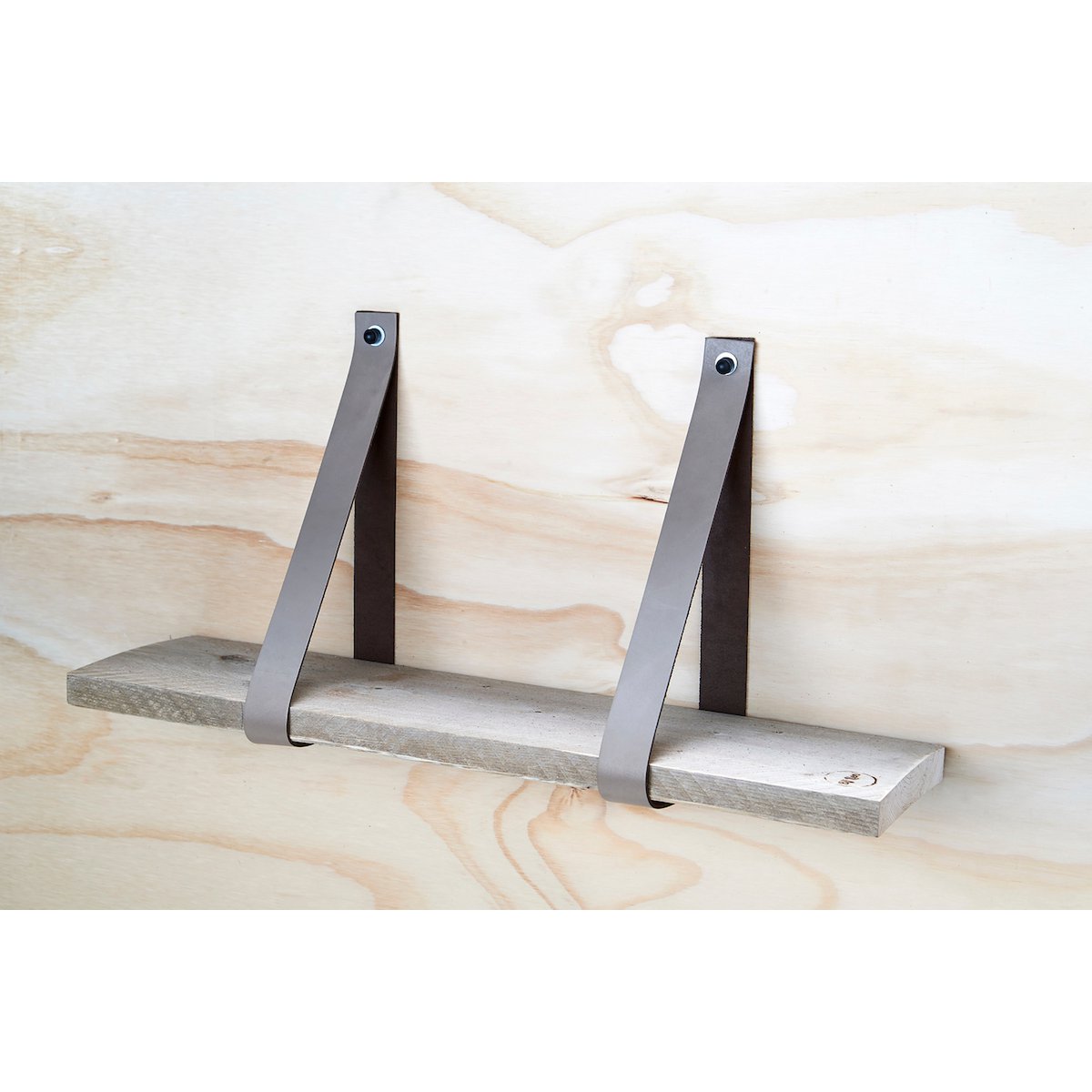 Leren Plankdragers Taupe, set van 2 stuks, 4 cm
