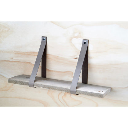 Leren Plankdragers Taupe, set van 2 stuks, 4 cm