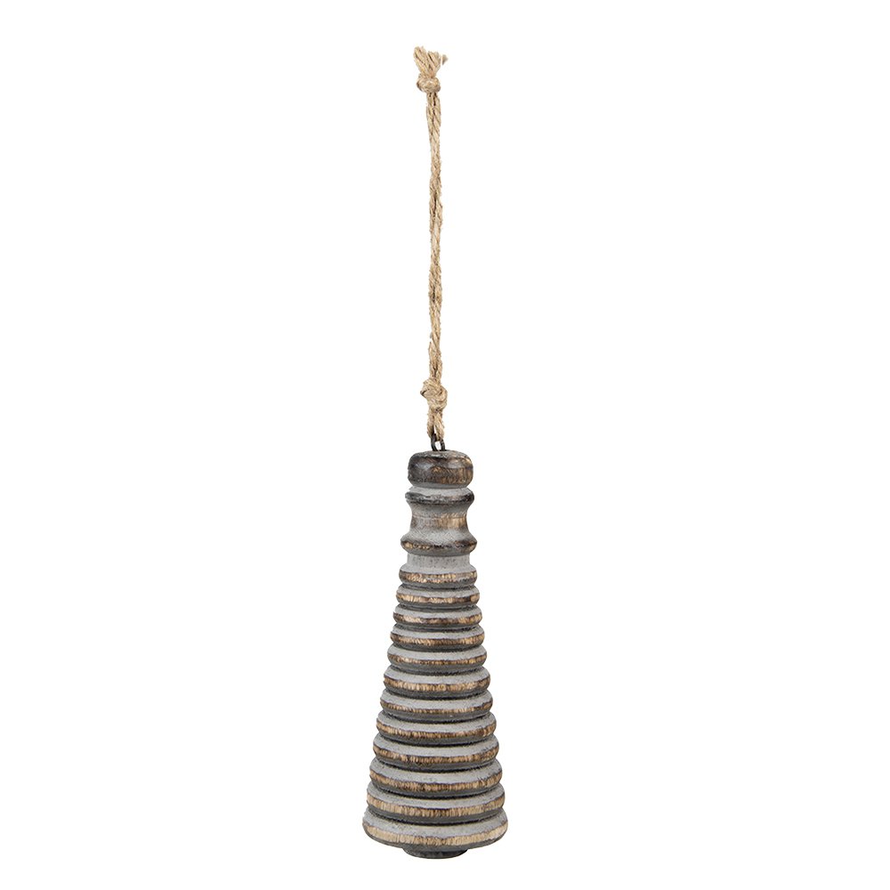 Christmas ornament Ø 6x16 cm Grey Wood Home decoration