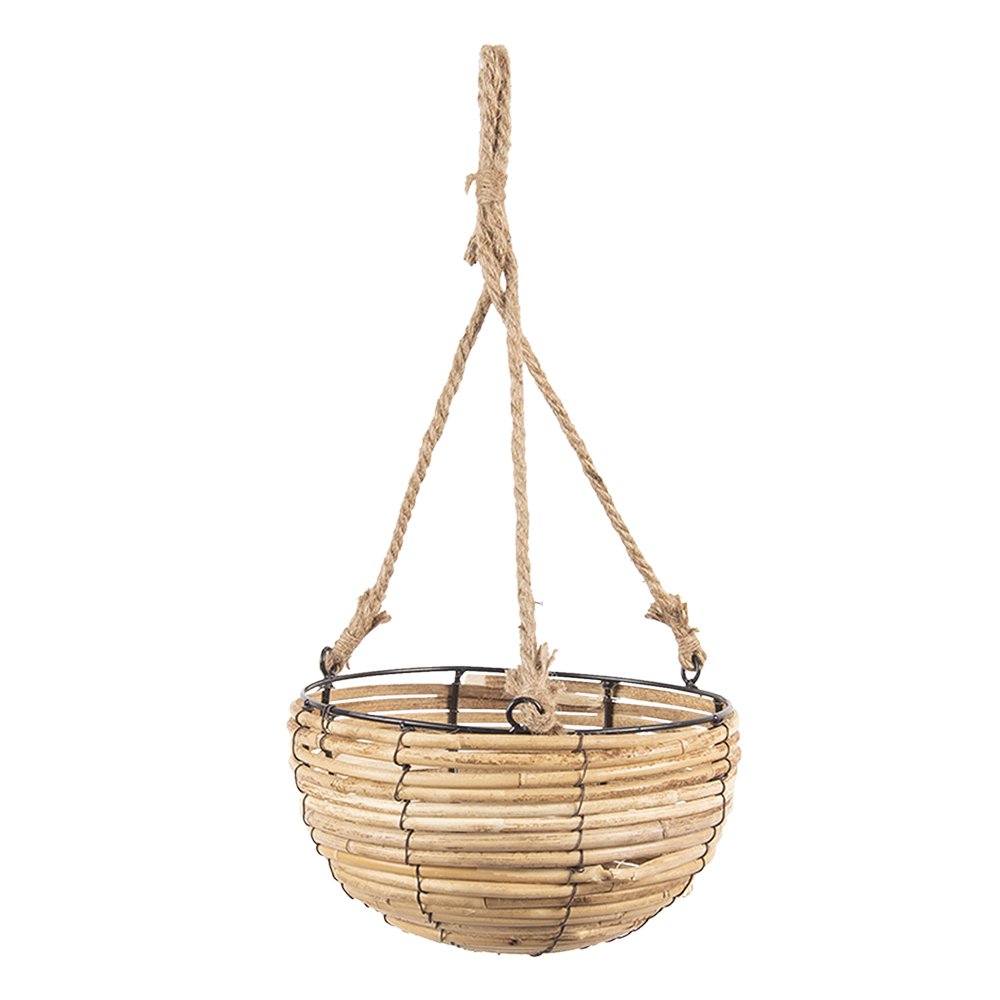 Plant Hanger Set of 3 Brown Rattan Hanging Planter