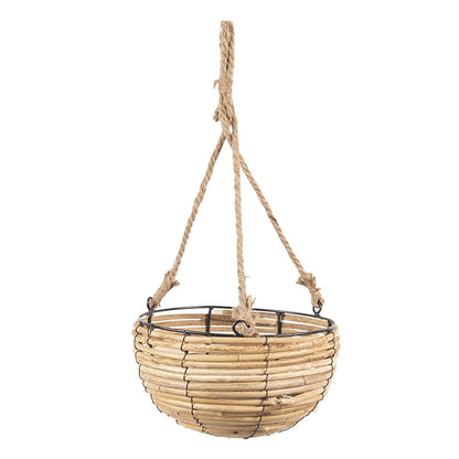 Plant Hanger Set of 3 Brown Rattan Hanging Planter