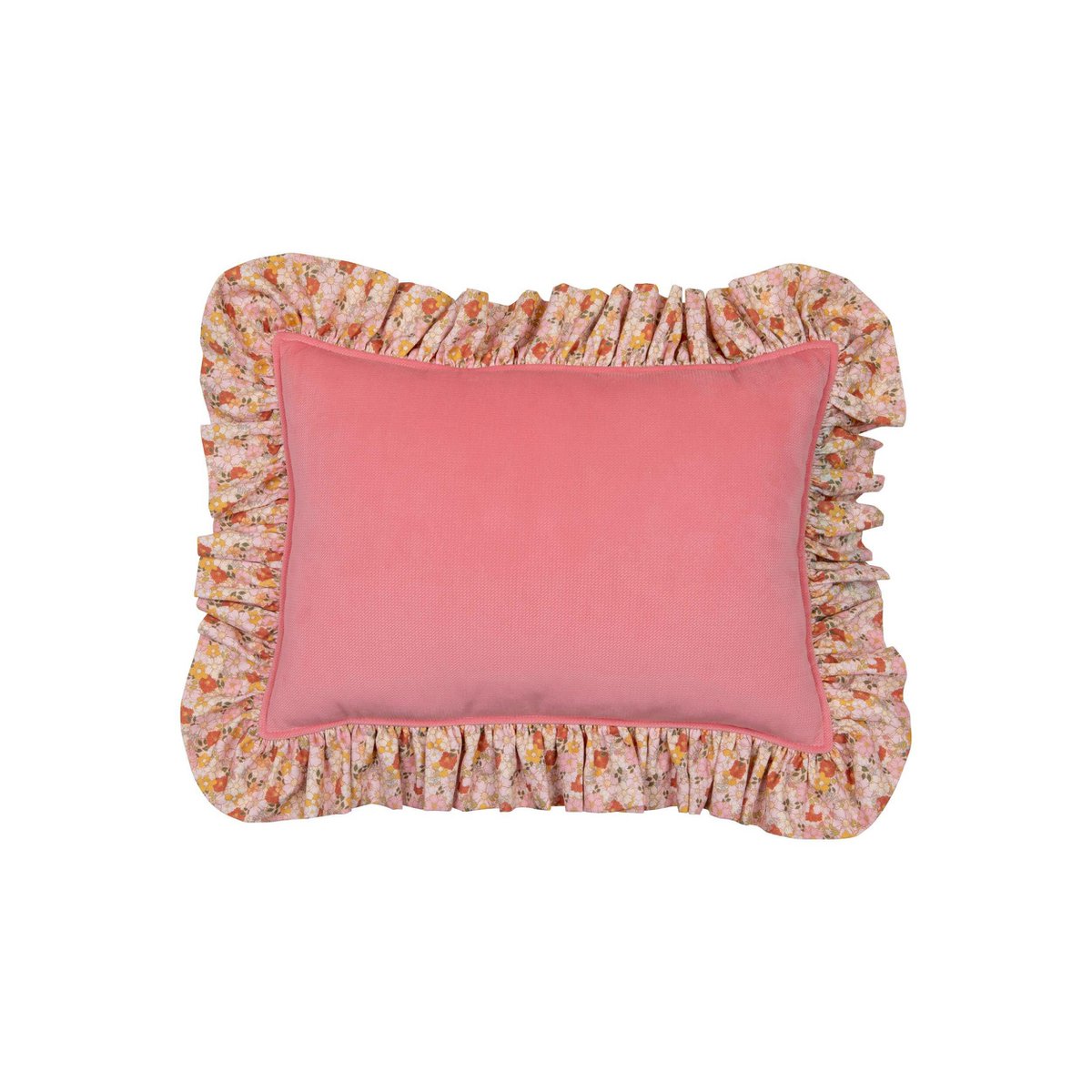 Decoratief Kussen Spring Garden Bloemenmotief Met Gele Ruche