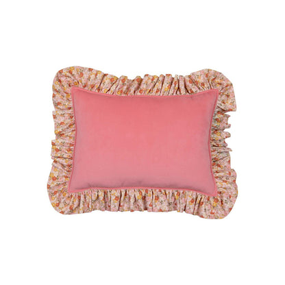 Decoratief Kussen Spring Garden Bloemenmotief Met Gele Ruche