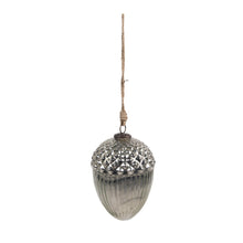 Kerstbal 10x15 cm zilverkleurig glas