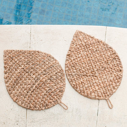 Placemat bladvormig waterhyacint 48x36 cm